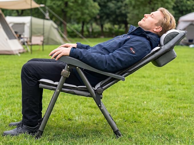 Portable Fishing Chair, All-Terrain Adjustable Folding Stool with Multi-Angle Reclining, Retractable Legs(Naked Chair)