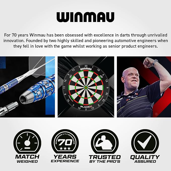 Winmau Darts Oche Line - High Visibility Throw Line Marker with Toe Markers for Consistent Stance - Self-Adhesive, Sticks to Hard Floors (Wood/Tile/Laminate) - Regulation Distance