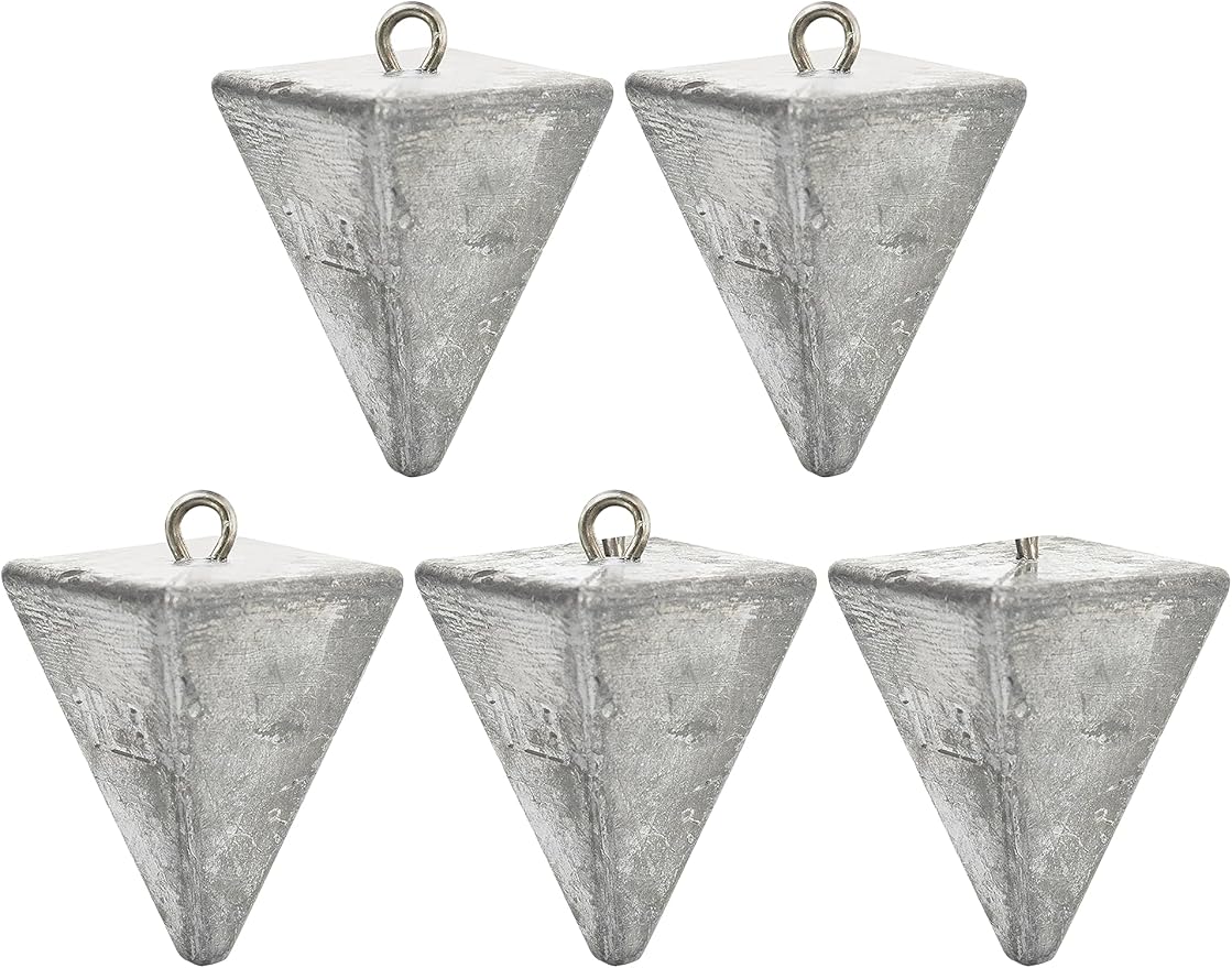 BLUEWING Pyramid Sinkers Lead Fishing Weights 1oz,2oz,3oz,5oz,8oz,10oz,12oz,16oz,32oz for Saltwater