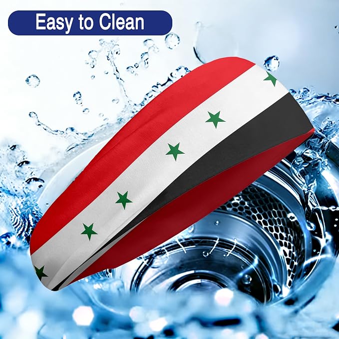 Flag Headbands for Men Women, Moisture Wicking Sweatband Breathable Sports Headwrap, Non-Slip Stretchy Fitness Hair Band
