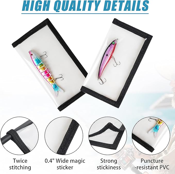 AGOOL Fishing Lure Wraps 5/10 Packs Durable Clear PVC Lure Covers Keeps Fishing Safe Easily See Lures Fishing Hook Covers Bait Storage Keeps Children, Pets and Fishermen Safe from Sharp Hook