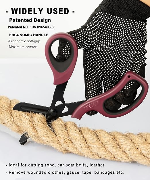 MEUUT 2 Pack Trauma Shears Patented Bandage Scissors for Left and Right Hand - Medical Supplies with 8 inch Heavy Duty Medical Scissors for EMT Workers Nurses