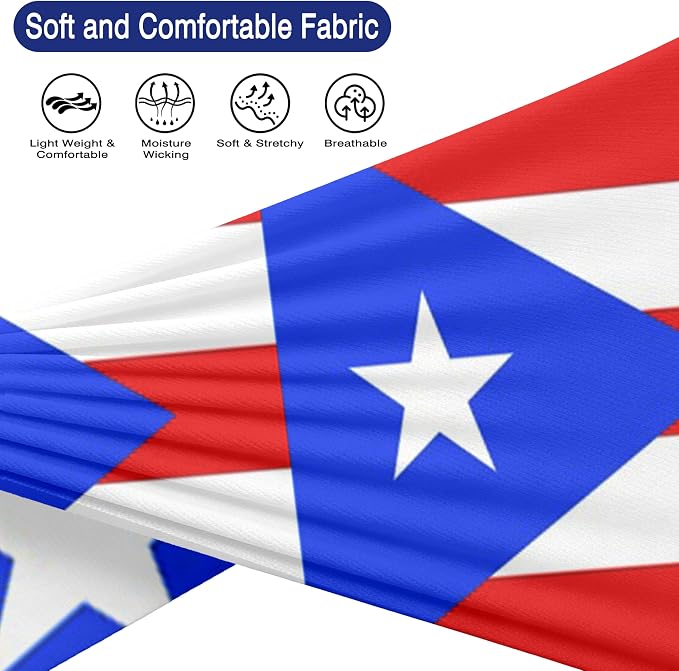 Flag Headbands for Men Women, Moisture Wicking Sweatband Breathable Sports Headwrap, Non-Slip Stretchy Fitness Hair Band