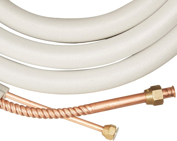 Senville 16 Ft. Insulated Copper Line Set for Mini Split Air Conditioner, 1/4” & 3/8“ OD, White