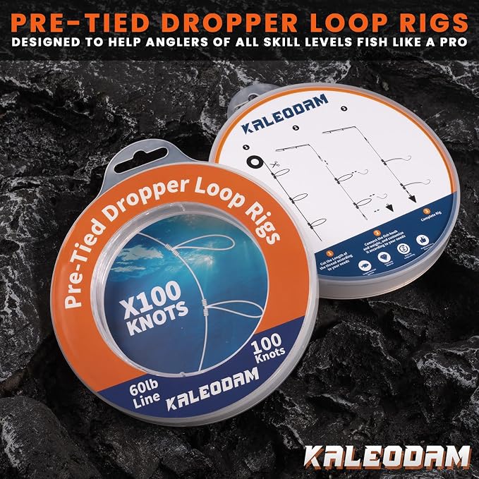 20lb-70lb 100knots Pre-Tied Dropper Loop Fishing Rig, 18" Spacing, 5.5" Loop Size, Ideal for Saltwater & Freshwater Fishing