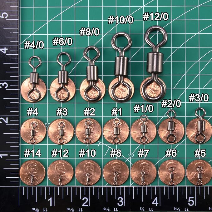 Dr.Fish Barrel Fishing Swivels, Available from #12-#12/0, Stainless Swivels Fishing Tackle Saltwater, Freshwater, Leader/Line/Lure Connector