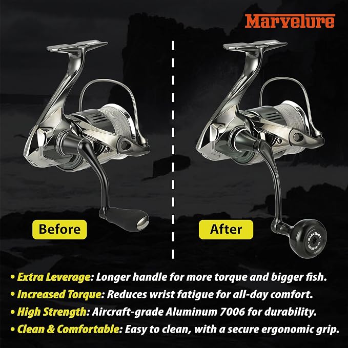 Power Handle Compatible for Shimano Stradic FL FM, Stella, Vanford, Vanquish, Twin Power, Ultegra, Sustain, Nasci FC FD 1000-5000 Spinning Reels