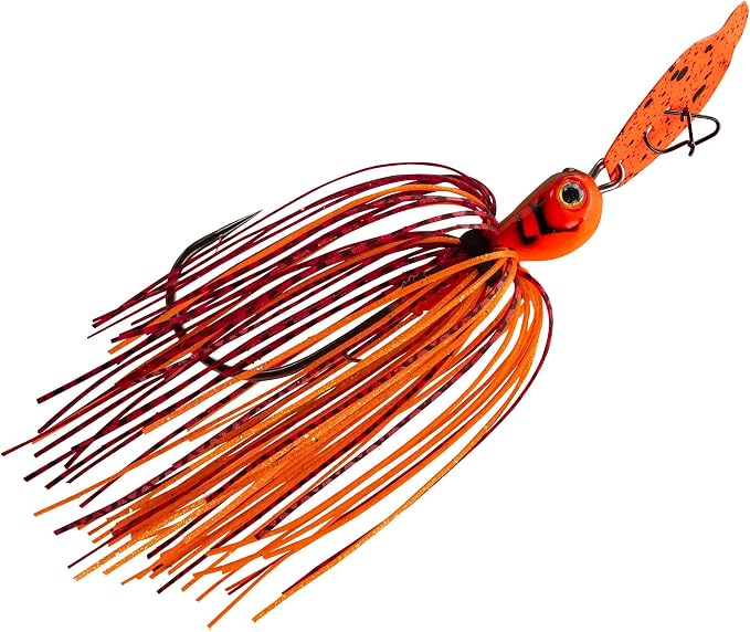 Strike King Thunder Cricket Fishing Lure, Vibrating Swim Jig, Silver Blade, 4/0 Jungle-Style Flipping Hook