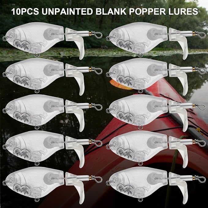 10pcs/20pcs Fishing Blanks Lures Kit Fishing Topwater Unpainted Swimbait Unpainted Crankbaits Hard Baits DIY Lure for Bass Salmon Trout Saltwater and Freshwater