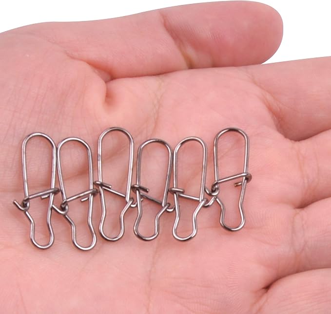 Duo Lock Fishing Snap Kit, Stainless Steel Fishing Nice Snap Swivels High Strength Fishing Snaps and Clips Fishing Connector Tackle Kit for Saltwater Freshwater