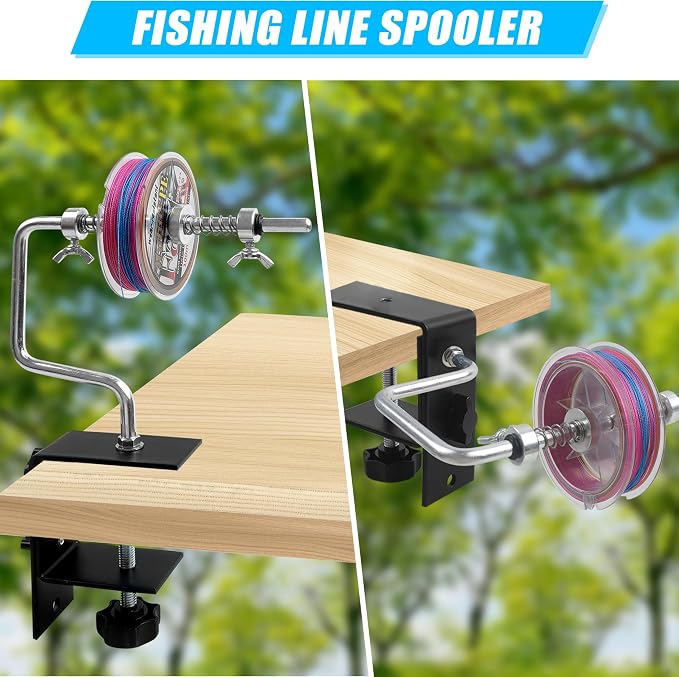Fishing Line Spooler Portable Fishing Line Winder Spooler Machine Adjustable Stable Reel Spooler with Clamp Spooling Station System for Spinning Casting Reels