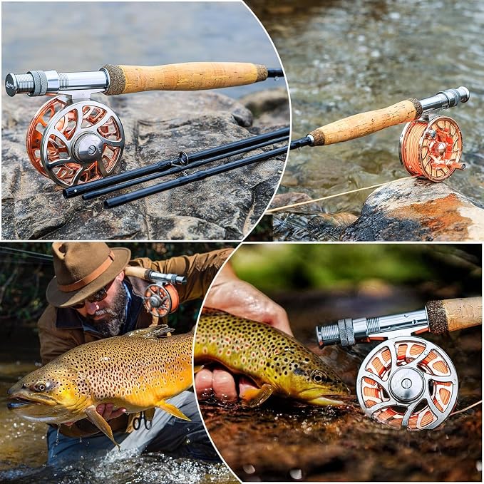 Sougayilang Fly Fishing Rod and Reel Combo, 5/6 Weight, Lightweight Portable, Starter Package