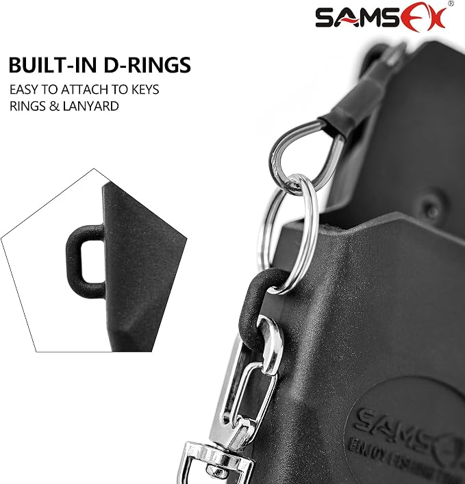 SAMSFX Fishing Pliers Sheath, 360-Degree Rotatable Belt Clip, Comes with Coiled Lanyard, Fishing Accessiores for Men