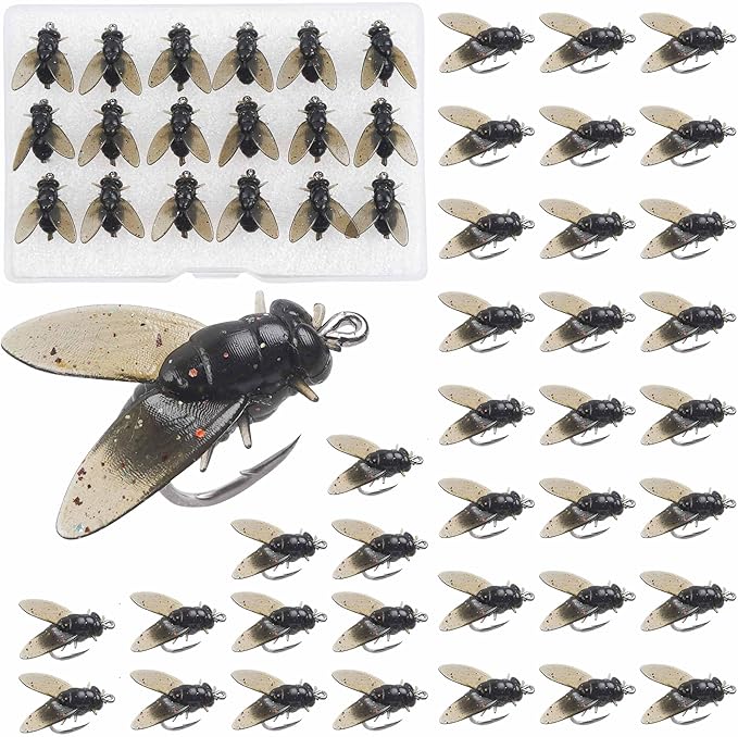 Bionic Fly Fishing Bait,18pcs/36pcs Trout Jig Swimbait Fly Hook Soft Bait Dry Flies Fly Fishing Lures Assortment Kit Attractant Fishing Gear Artificial Fishing Lure Panfish Lure Set