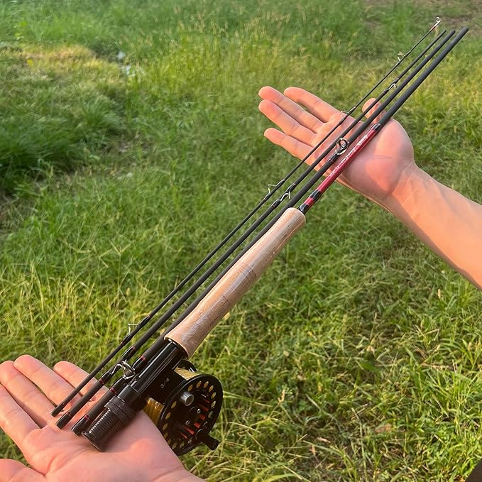 Aventik Riverflow Fly Fishing Kit: 3/4-Piece Graphite Rod & Pre-Loaded SADC Aluminum Reel Combo, 0wt-6wt Starter Set, Travel Fly Rod Tube Included