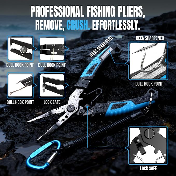 PLUSINNO Fishing Gear- Fishing Rod and Reel Combos, Fishing Backpack, Fishing Net, Fishing Bag with Rod Holders and Tackle Box for Freshwater/Saltwater, Fishing Gifts for Men