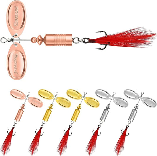 TRUSCEND Vibespinner Easy Catch Fishing Lures with BKK Hooks, Tail Spinner Baits with 4 Actions, Vibrating Swimming Flashing & Jigging for More Bites, Spoon Lures for Bass Trout Crappie Walleye Pike