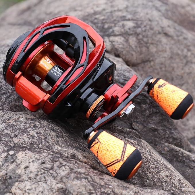 Sougayilang Baitcasting Reels - Colorful Fishing Reel, 8.0:1/7.3:1 Gear Ratios, 9+1 BB, Magnetic Braking System