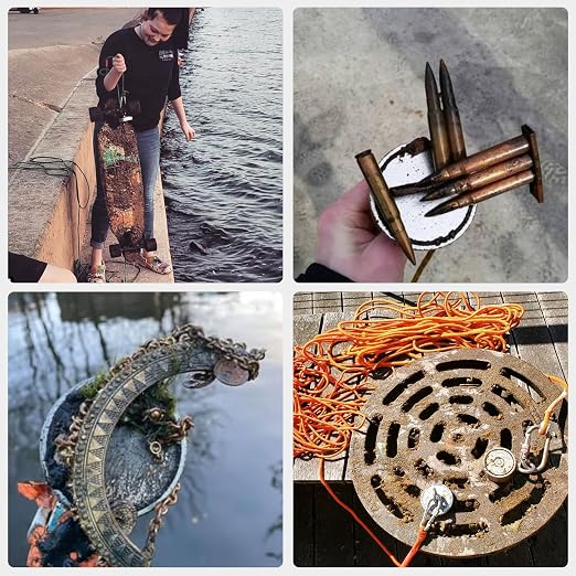 MUTUACTOR Strong Fishing Magnets,Φ 2.95” Heavy Duty Magnet Fishing Kit with 20Ft Duarble Rope,Powerful 650lbs Neodymium Magnet Fishing for Treasure Hunting Retrieving Metallic Tools in Lakes Rivers