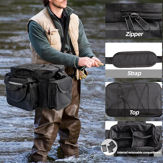 Tackle Bag- Saltwater or Freshwater Fishing Tackle Bags- Suitable for 3700/3600/3500 Tackle Box Organizer- Portable Fishing Gear Bag
