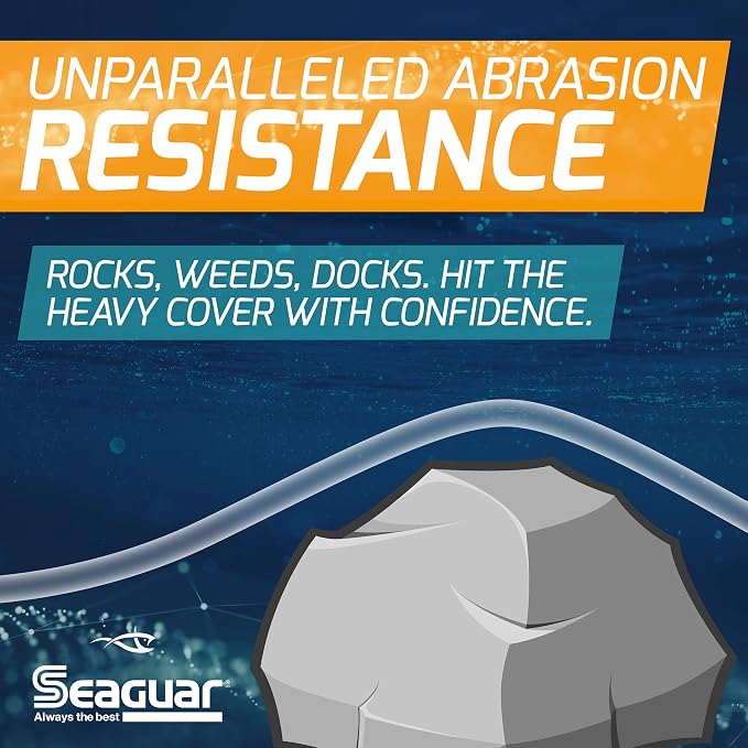 Seaguar Blue Label Fishing Leader Line for Saltwater, 100% Fluorocarbon, Clear, Multiple Sizes