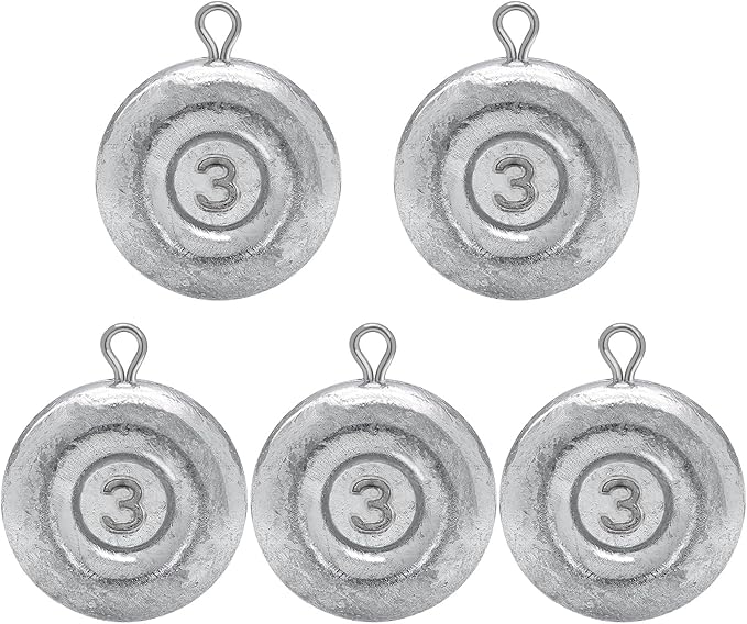 Fishing Weights Sinkers, Disc Sinkers Weights Coin Sinkers Freshwater Saltwater River Bank Surf Fishing Catfishing 1oz 2oz 3oz 4oz