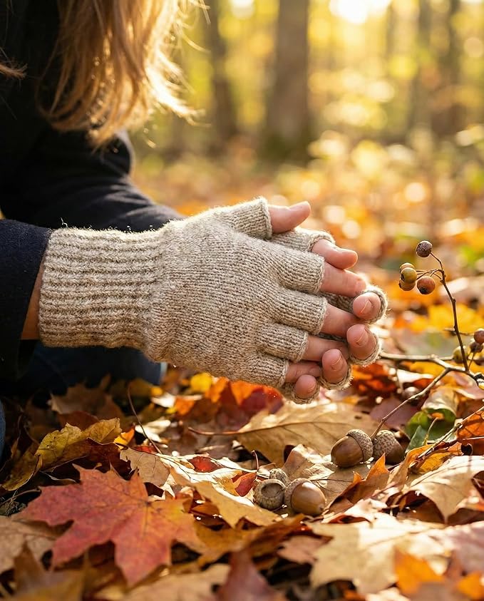 Fingerless Ragg Wool Gloves Made in the USA