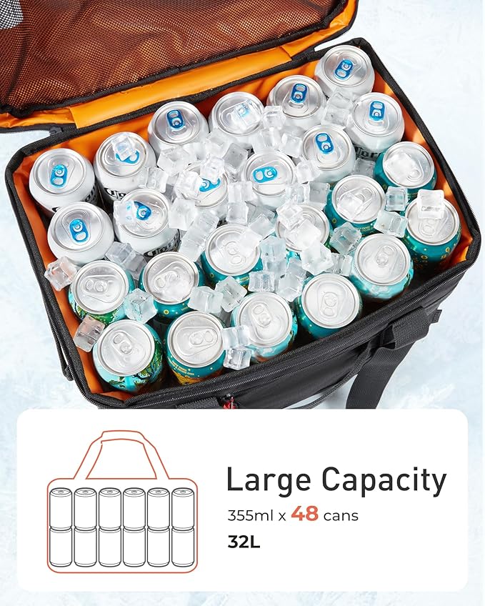 TOURIT Soft Sided Cooler Bag Insulated 30/48/60 Cans, Large Collapsible & Leakproof Ice Chest for Picnic, Beach, Camping, Travel, Sports Fan Coolers