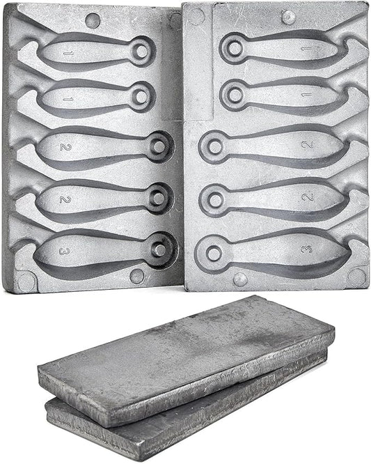 Bank Sinker Mold and Pure Lead Ingots,DIY Bullet Casting,Fishing Sinkers and Fishing Weights