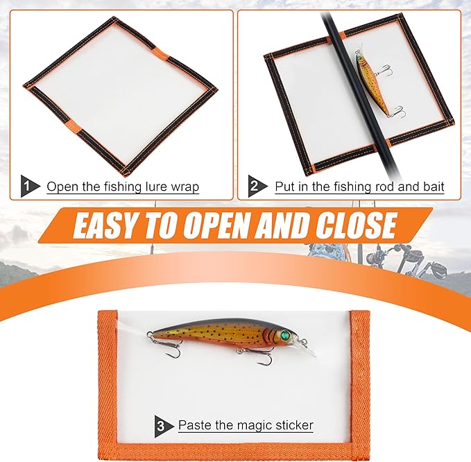 AGOOL Fishing Lure Wraps 5/10 Packs Durable Clear PVC Lure Covers Keeps Fishing Safe Easily See Lures Fishing Hook Covers Bait Storage Keeps Children, Pets and Fishermen Safe from Sharp Hook