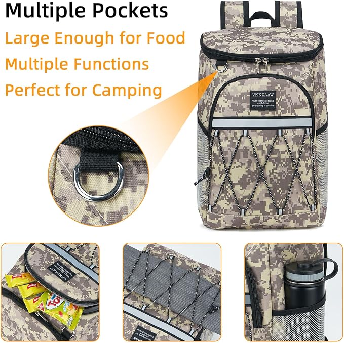 Backpack Cooler Backpack 26 Cans Insulated Leak Proof for Women Men Beach Camping Picnic Fishing Hiking Lunch Backpack Waterproof Cooler