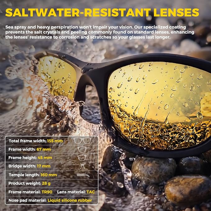 Polarized Fishing Sunglasses for Men Women, Adjustable Polarized Sunglasses, Lightweight TR90 Frame