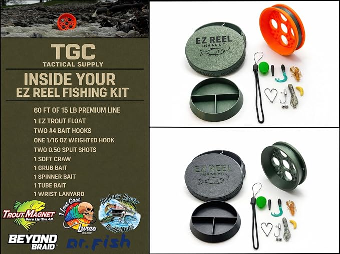 EZ Reel Fishing Kit – Pocket Size Handline Fishing Reel | Ultimate Compact Rodless Reel Fishing Kit for Hiking, Outdoors, and Adventure.