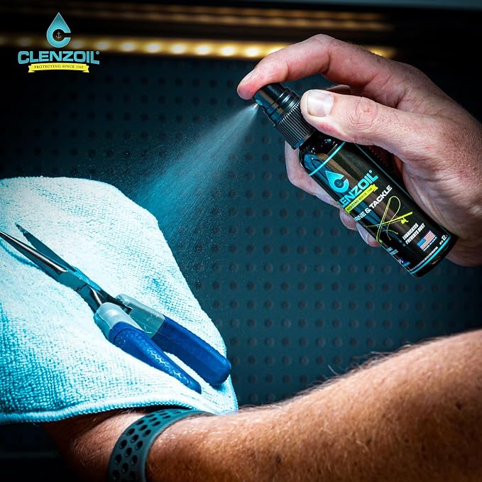 CLENZOIL Marine & Tackle - Fishing Gear Oil Lubricant - for Fish Care Reels, Boat Motors, Downriggers & More - Easily Oils Applicator