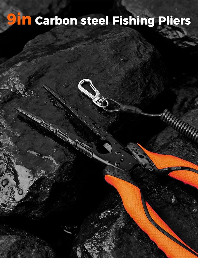 Fishing Pliers,Carbon Steel with Corrosion Resistant Coated Fishing Tools,Multitool for Saltwater