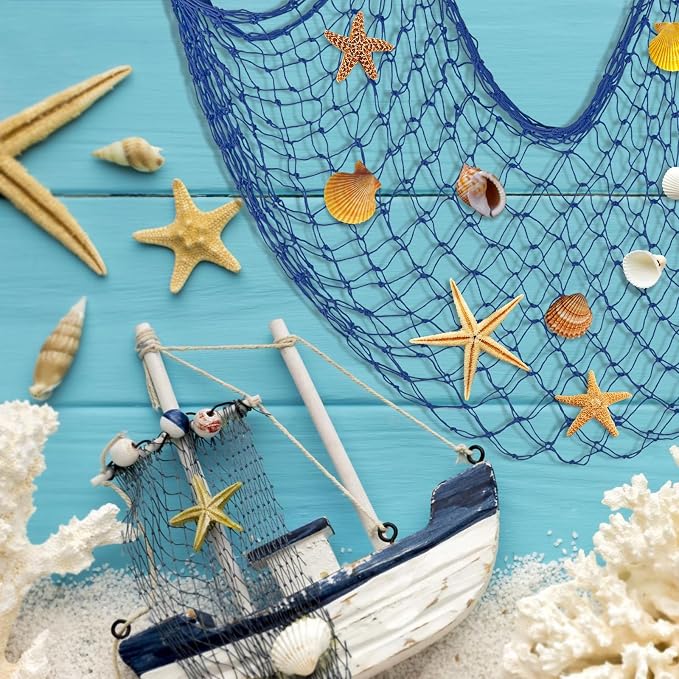 2 Pack Fish Net Decorations for Party