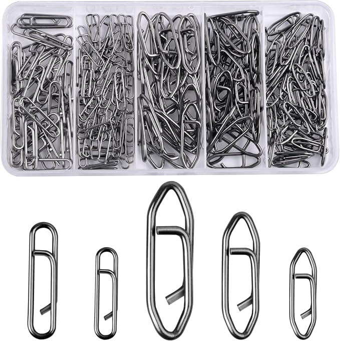 Power Clips Fishing Snaps Set High Strength Stainless Steel Quick Change Connector Swivels Tackle Fish Lure Attachement Freshwater Saltwater