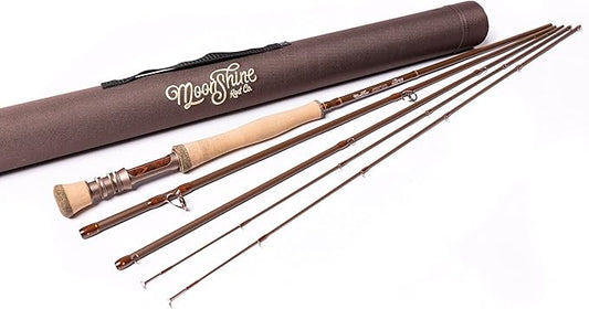 Moonshine Rod Company Fast Action Fly Fishing Rod – Carbon Fiber Graphite Rod with Zippered Travel Case – Drifter II, Vesper, Epiphany ESN, Outcast, Phantom & Rambler Series - 2WT up to 12WT Rods