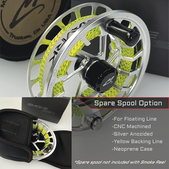 MAVRK USA Fly Fishing Reel | Large Arbor Closed Cage & Micro Reels | Euro Nymph & Floating Line | Ultra Lightweight, High Capacity, CNC Machined, Smooth Drag System