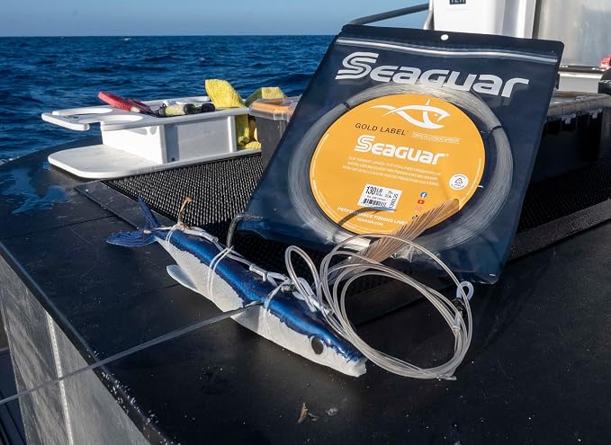 Seaguar Gold Label Big Game 100% Fluorocarbon Fishing Line Leader, 25 Yards, Multiple Weight Limits