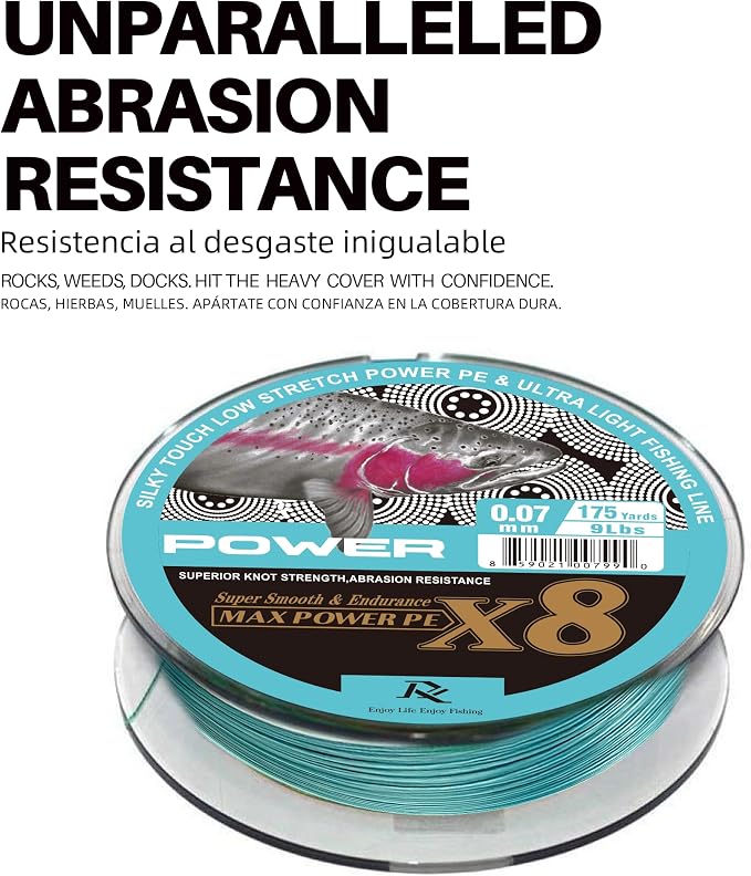 Ultra Slim Braided PE Fishing Line, Strong Knot Strength, Deign for Ultra Light Freshwater Fishing, Come with 3lb Test or 5lb Test, 170Yds Each Spool