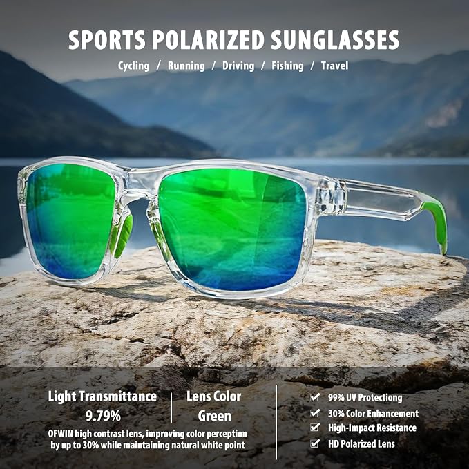 Sports Polarized Sunglasses for Men Women UV Protection Unbreakable Driving Running Fishing Hiking Sun Glasses