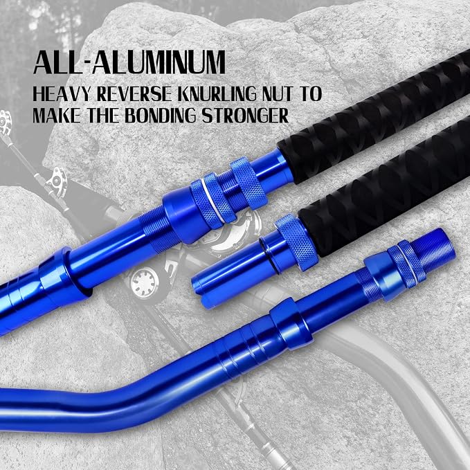 Fiblink 2-Piece Saltwater Offshore Heavy Bent/Straight Butt Trolling Rod Fishing Roller Rod Conventional Boat Deep Sea Fishing Pole (5'1"/5'6"/6'/6'6",30-50lb/50-80lb/80-120lb)