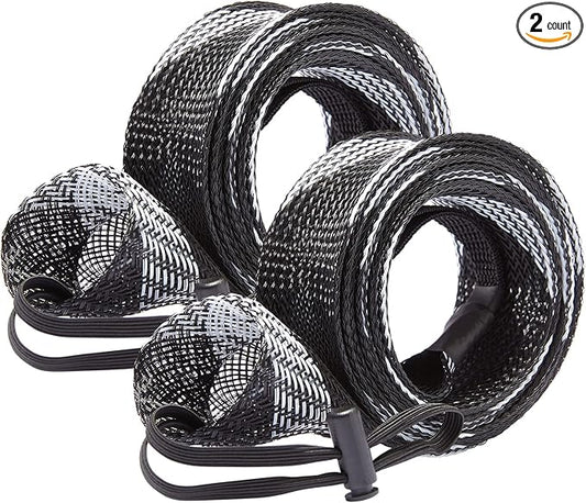 BASSDASH Casting Spinning Fishing Rod Sleeves Protective Rod Socks for Fishing Poles Up to 7-1/2ft