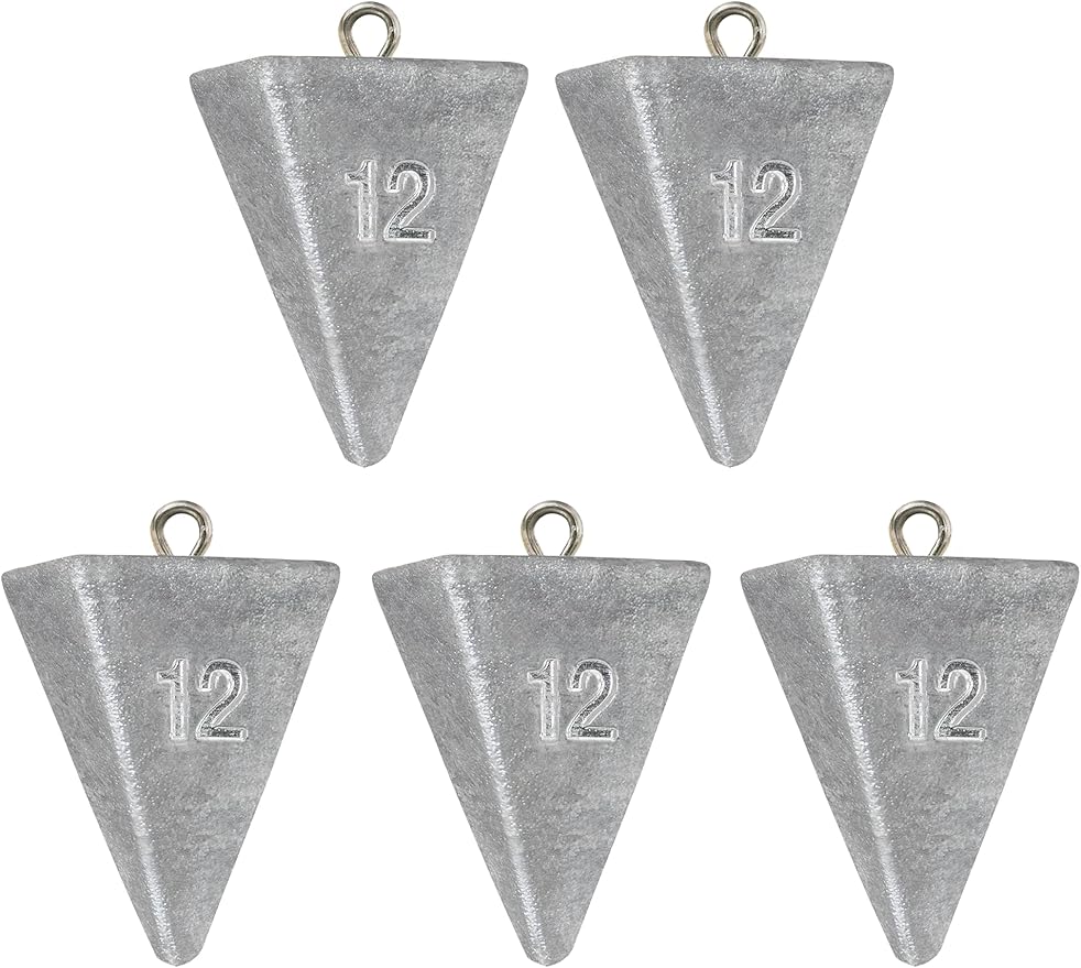 BLUEWING Pyramid Sinkers Lead Fishing Weights 1oz,2oz,3oz,5oz,8oz,10oz,12oz,16oz,32oz for Saltwater