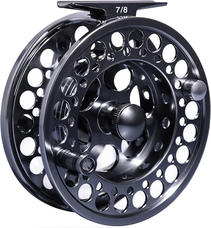 TURMAX MK2 Fly Fishing Reel Combo, CNC Aluminum Large Arbor Fly Reel with 2 Extra Spools and Storage Case, Sealed Carbon Drag, Left/Right Retrieve, 5/6 and 7/8 Line Weight Options