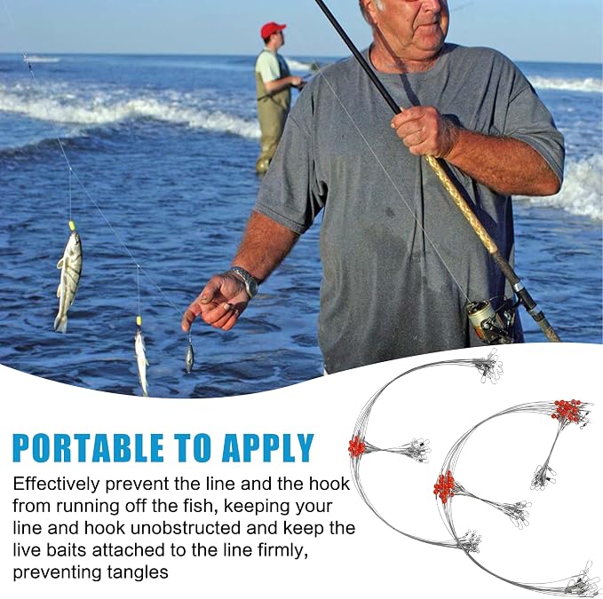 Fishing Leaders Saltwater Tackle Rig Surf Fishing Rigs with Swivel Snaps High Strength Wire Leader Bottom Rigs Fishing Gear Equipment for Lures Bait Hooks