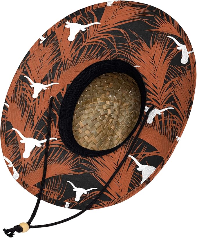 FOCO Men's NCAA College Team Logo Floral Straw Sun Hat