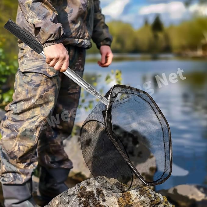 Neween Fishing Net, Foldable Collapsible Telescopic Fish Landing Net, Durable Nylon Material Mesh Landing Net for Easy Catching or Releasing for Trout