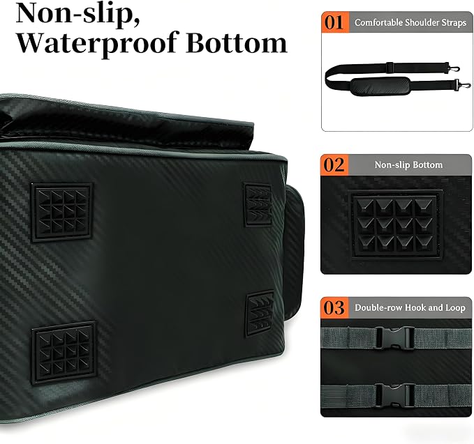 Fishing Tackle Bags - Saltwater & Freshwater Fishing Bags - Waterproof, Padded Shoulder Strap - Gear Storage